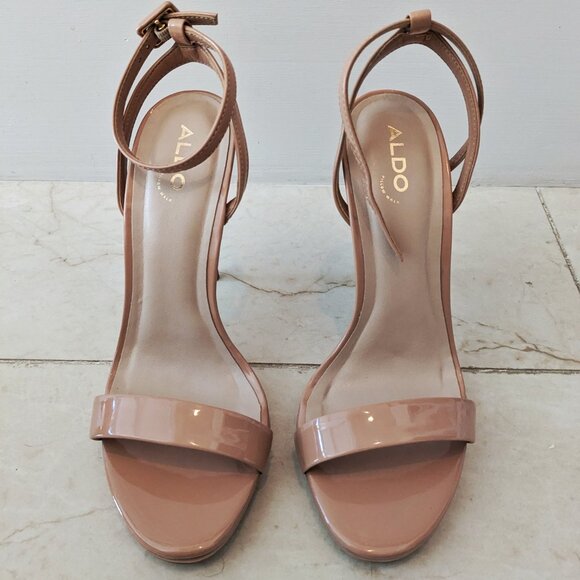 Aldo "Kat" Beige Strappy Stiletto Sandals (7.5) - Brand new in box, never worn - Picture 11 of 14